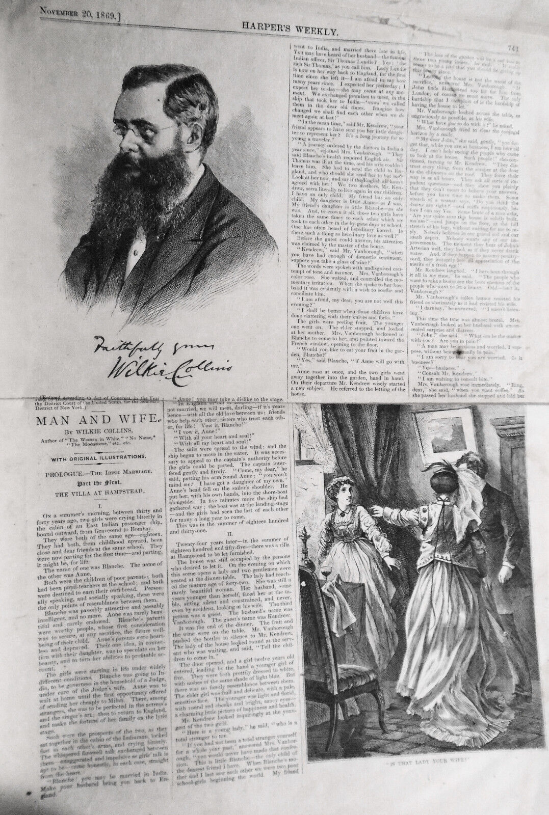 Harper's Weekly November 20, 1869 - Uncle Sam's Thanksgiving Dinner by Nast, etc