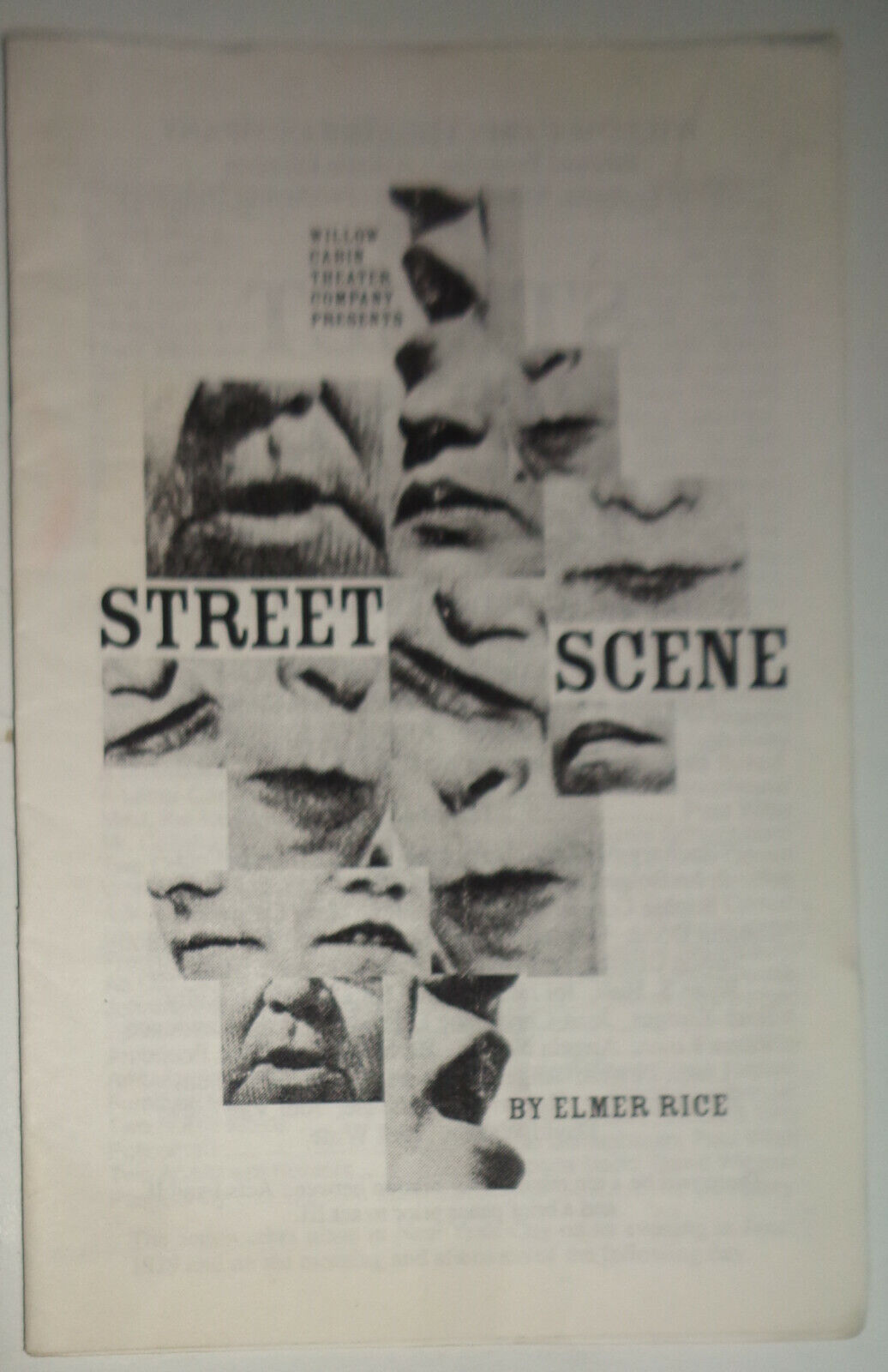 STREET SCENE - SOUVENIR PROGRAM - WILLOW CABIN THEATER, 1996