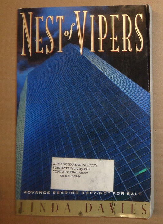Linda Davies NEST OF VIPERS - [Signed] Advance Reading Copy. Author's first book
