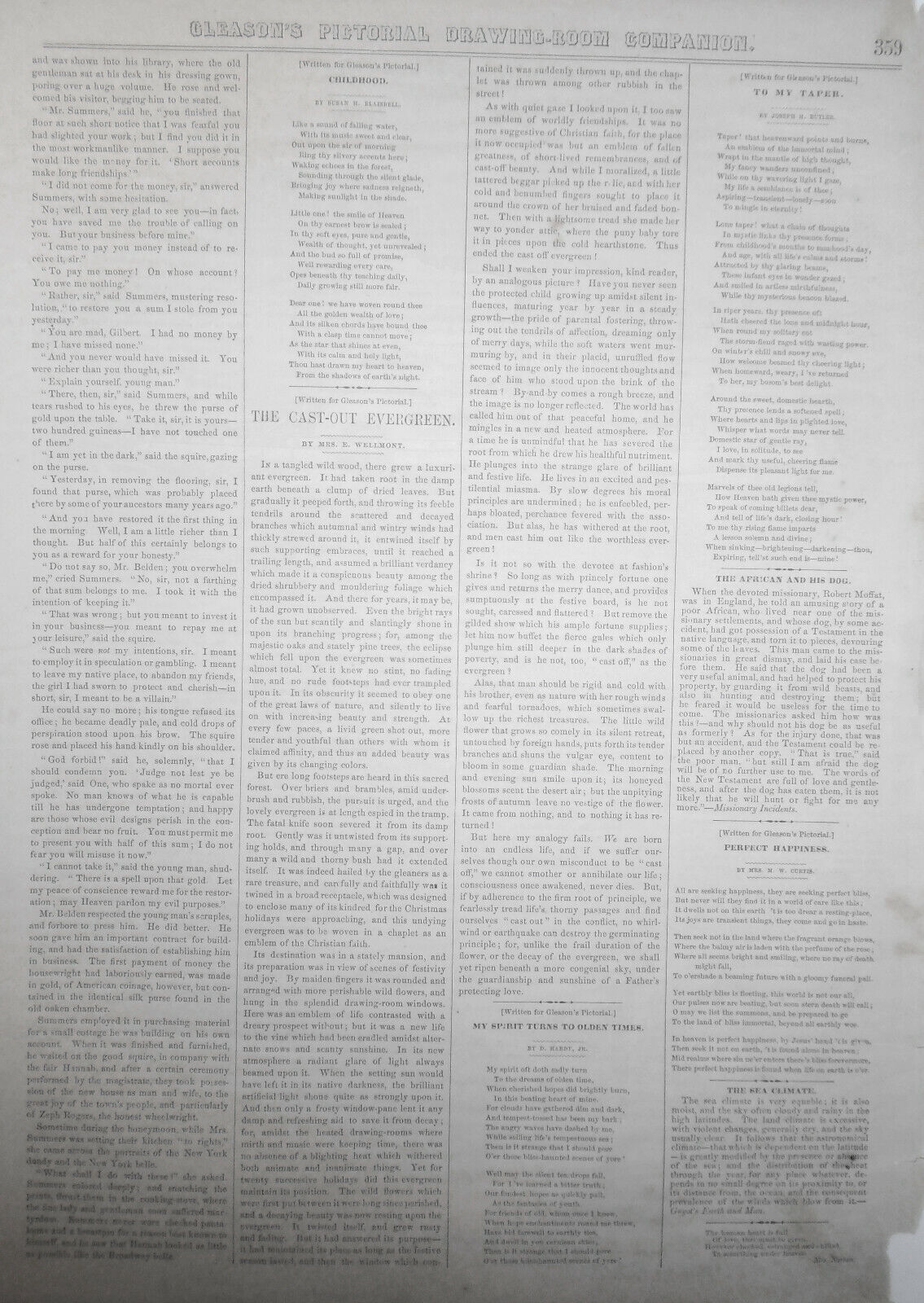 1852 The Eastern Steamer "Boston" - Story & print + Silver Plate - Gleason's