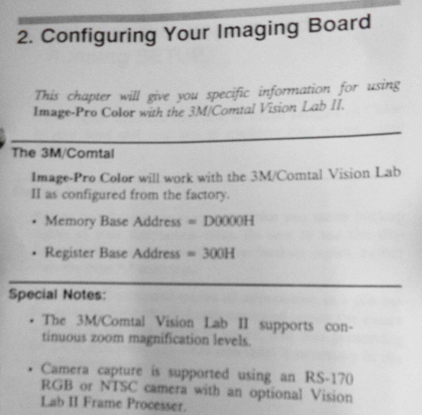 Image-Pro Color for 3M/Comtal Vision Lab II by Media Cybernetics. 1988,  IBM  AT