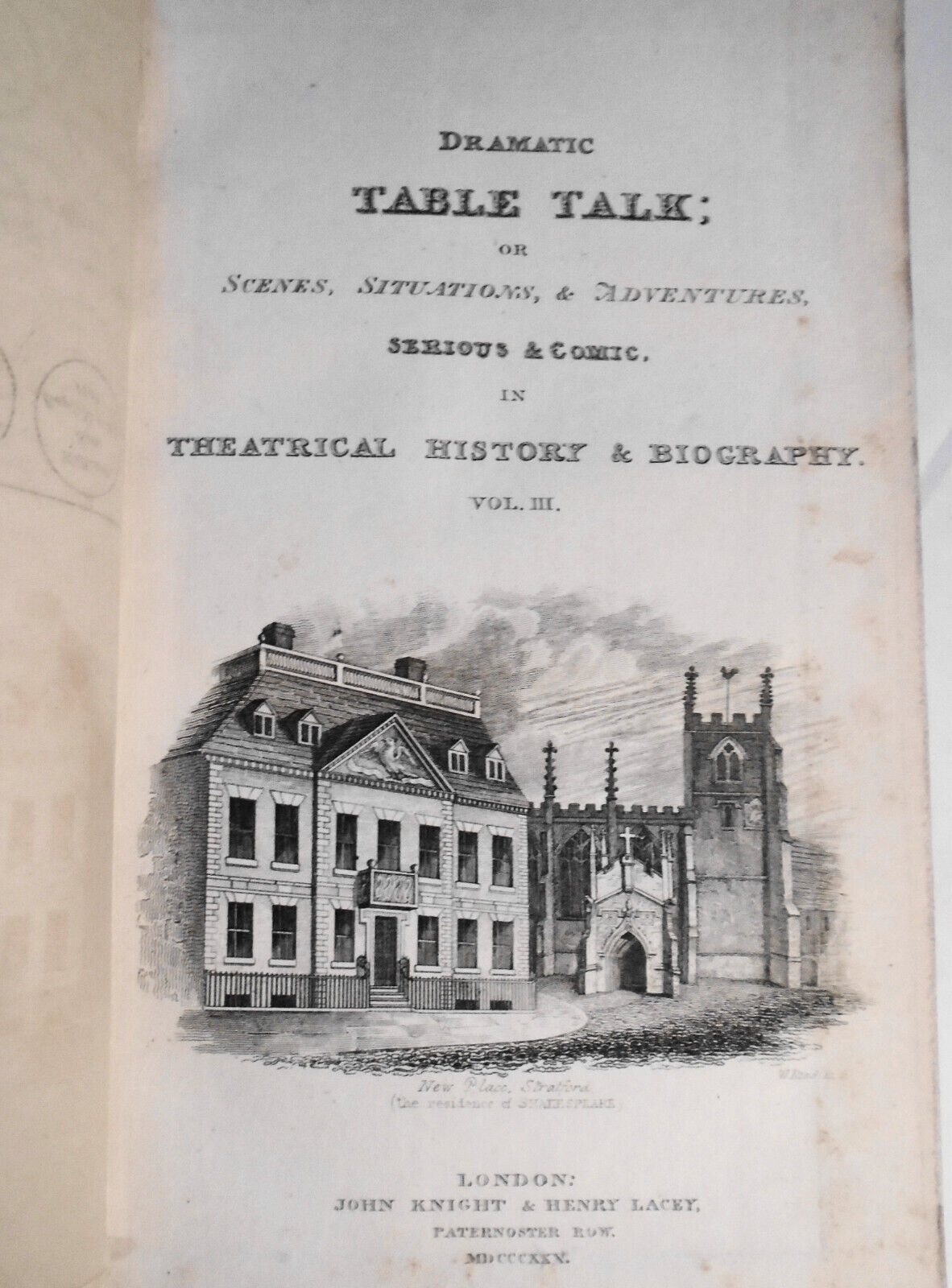 1825 Dramatic table talk : or, Scenes, situations, & adventures... 3 Volumes Set