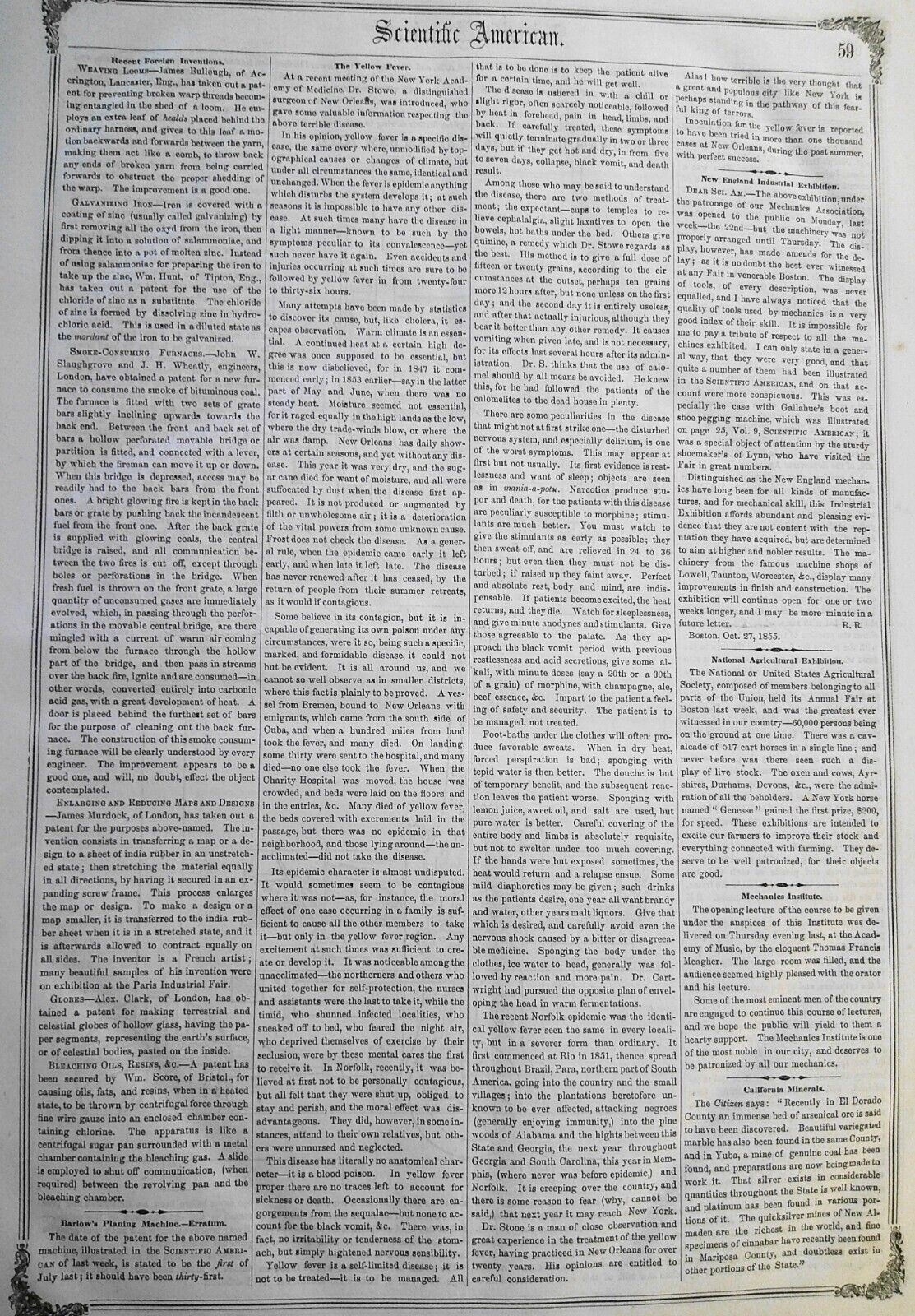 Scientific American, November 3, 1855. Original complete issue.