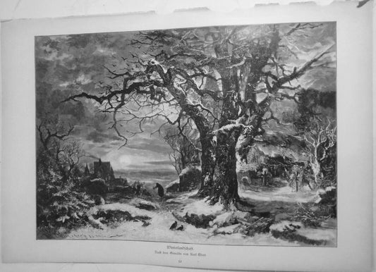 Winterlandschaft, by Karl Ebert -- 1886 original