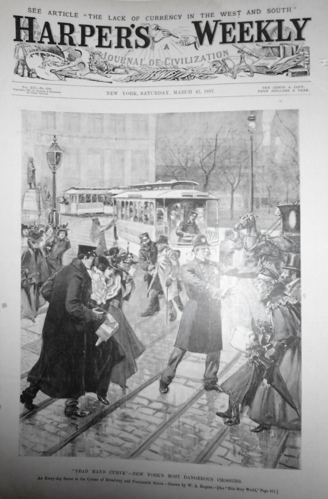Dead Man's Curve  -   Harper's Weekly March 27, 1897