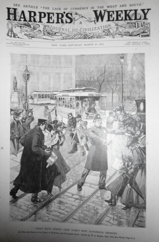 Dead Man's Curve  -   Harper's Weekly March 27, 1897