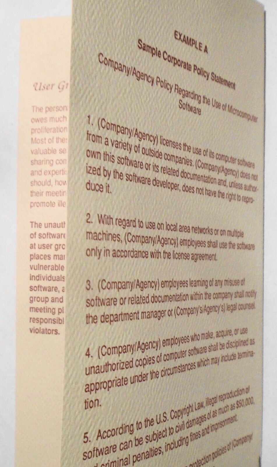 Software Publishers Association Membership Application and Literature - 1989