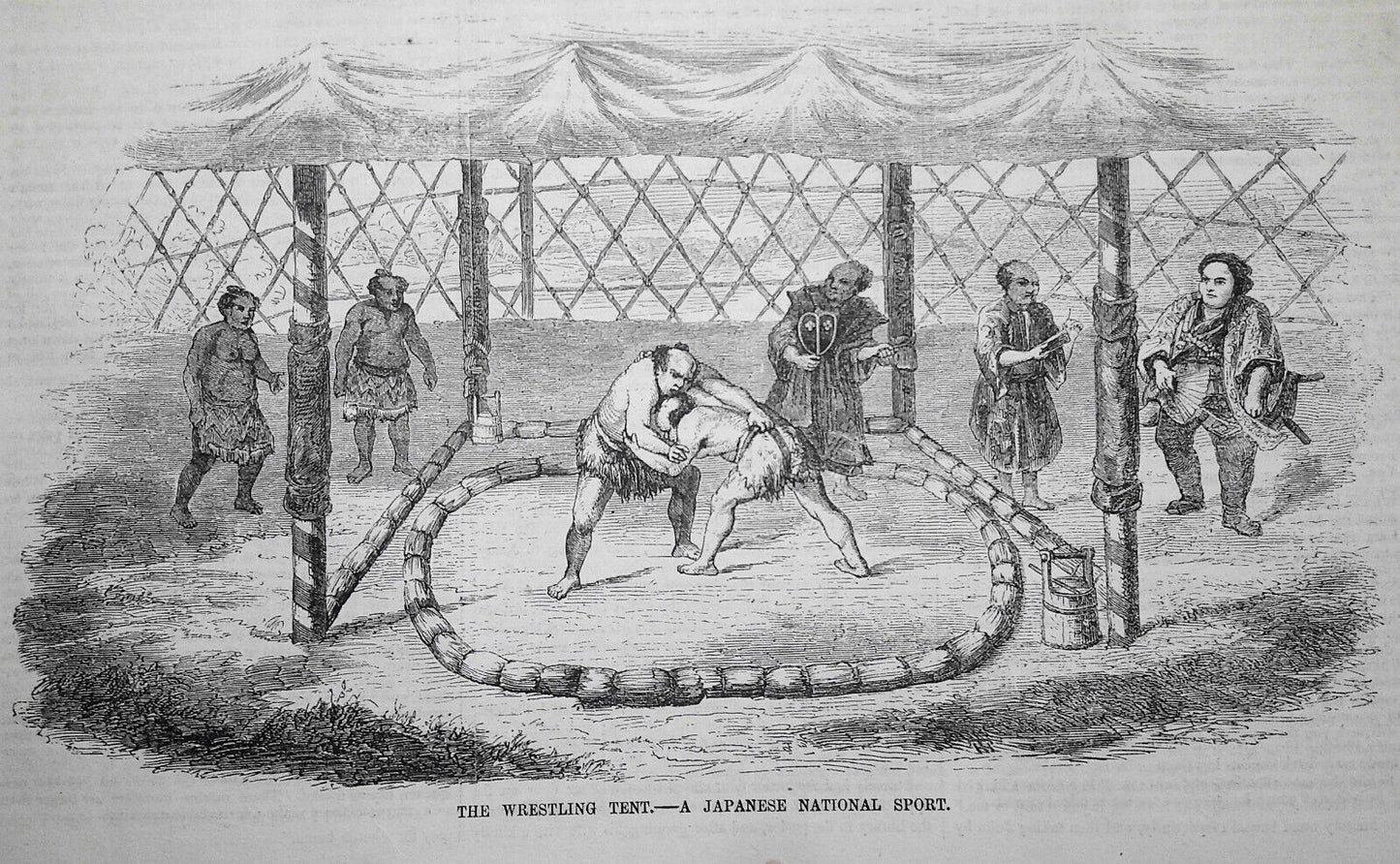 Ballou's Pictorial May 30, 1857.  Japanese Wrestlers; Shakespeare Wrestling, etc