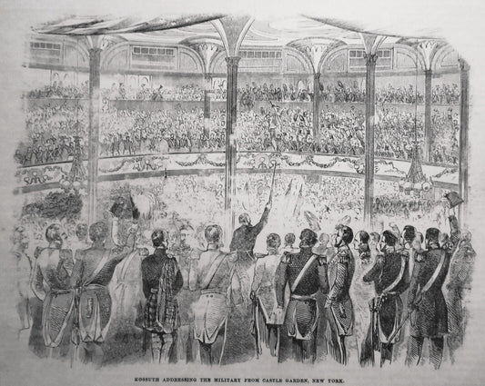 Kossuth Addressing The Military From Castle Garden, New York. Gleason's 1852