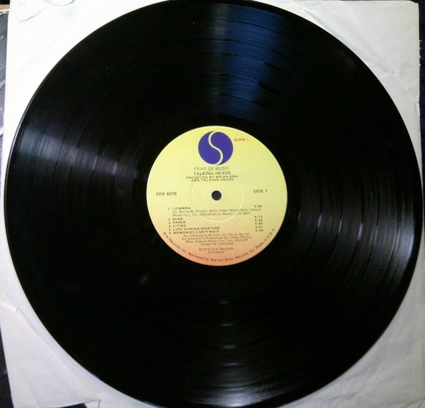 Talking Heads: Fear of Music LP & Road To Nowhere (Promo) Vinyl Record Lot Of 2