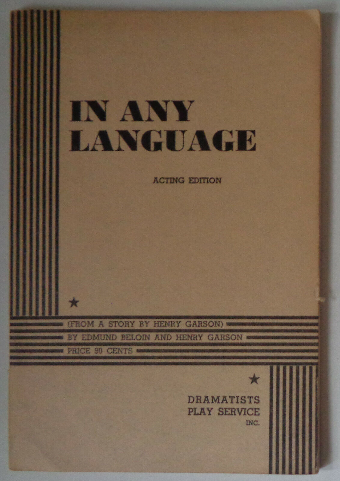 In any language by Edmund Beloin; Henry Garson. 1937