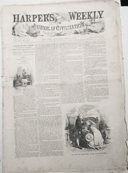 Harper's Weekly May 14, 1859 - Mississippi Flood; Panther Hunting; Vera Cruz etc