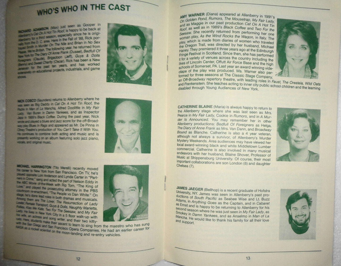 LEND ME A TENOR - Playgoer Theatre Program - PA: Allenberry Playhouse 1991