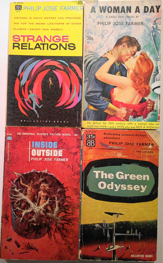 Philip Jose Farmer : 4 vintage science fiction first printing paperbacks lot