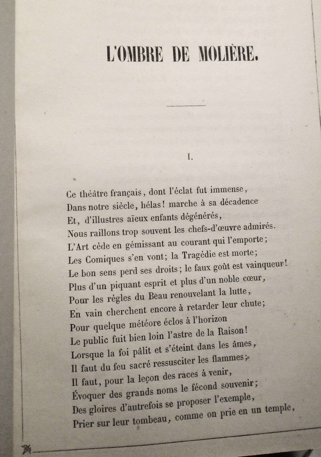 L'ombre de Moliere : poeme, by Alfred Philibert-Soupe - [1857]