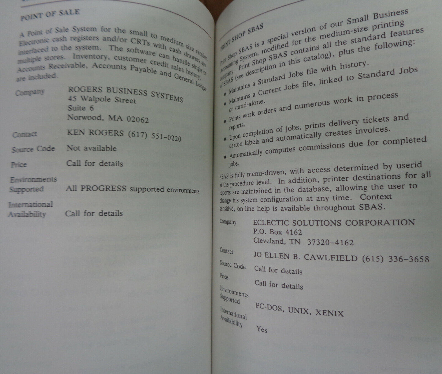 PROGRESS fourth-generation application development system catalog 1987
