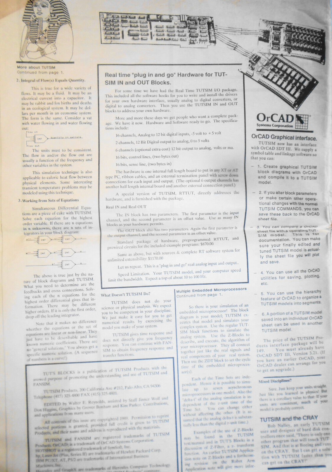 Tut's Blocks, July 1990 - TUTSIM - 1st commercial simulation software for IBM PC