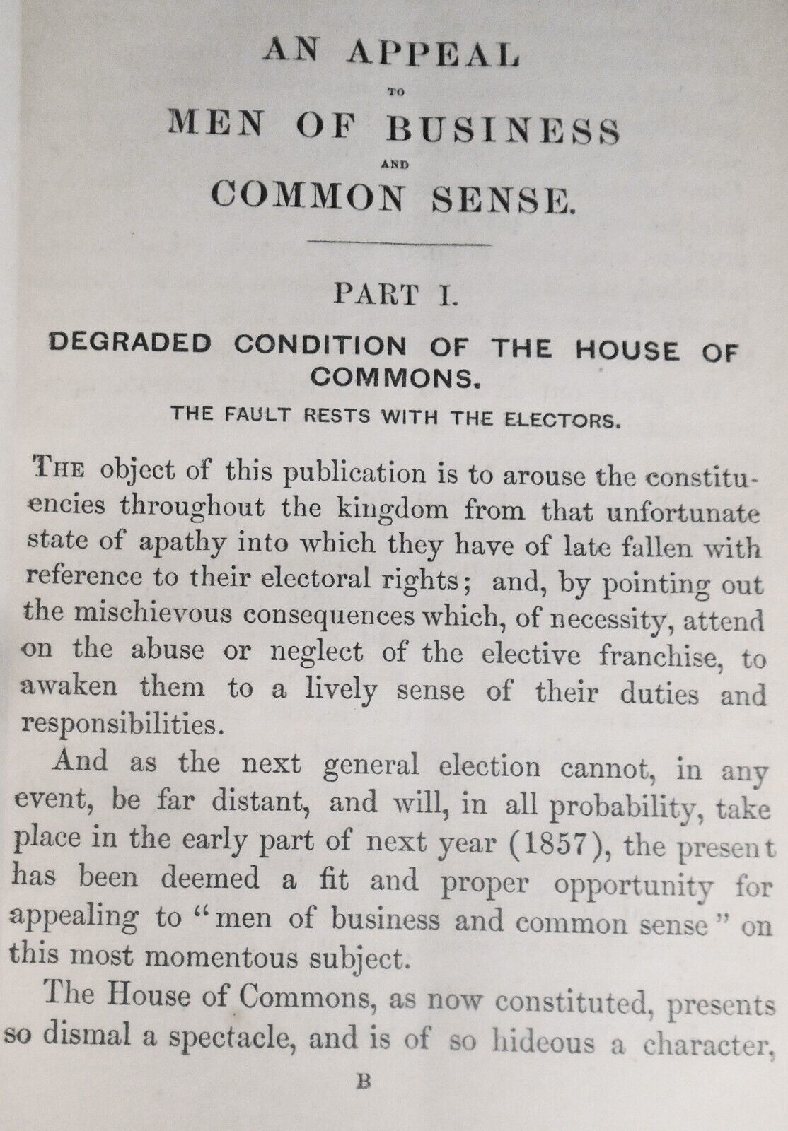 1856 House of Commons for the people : an appeal to men of business...