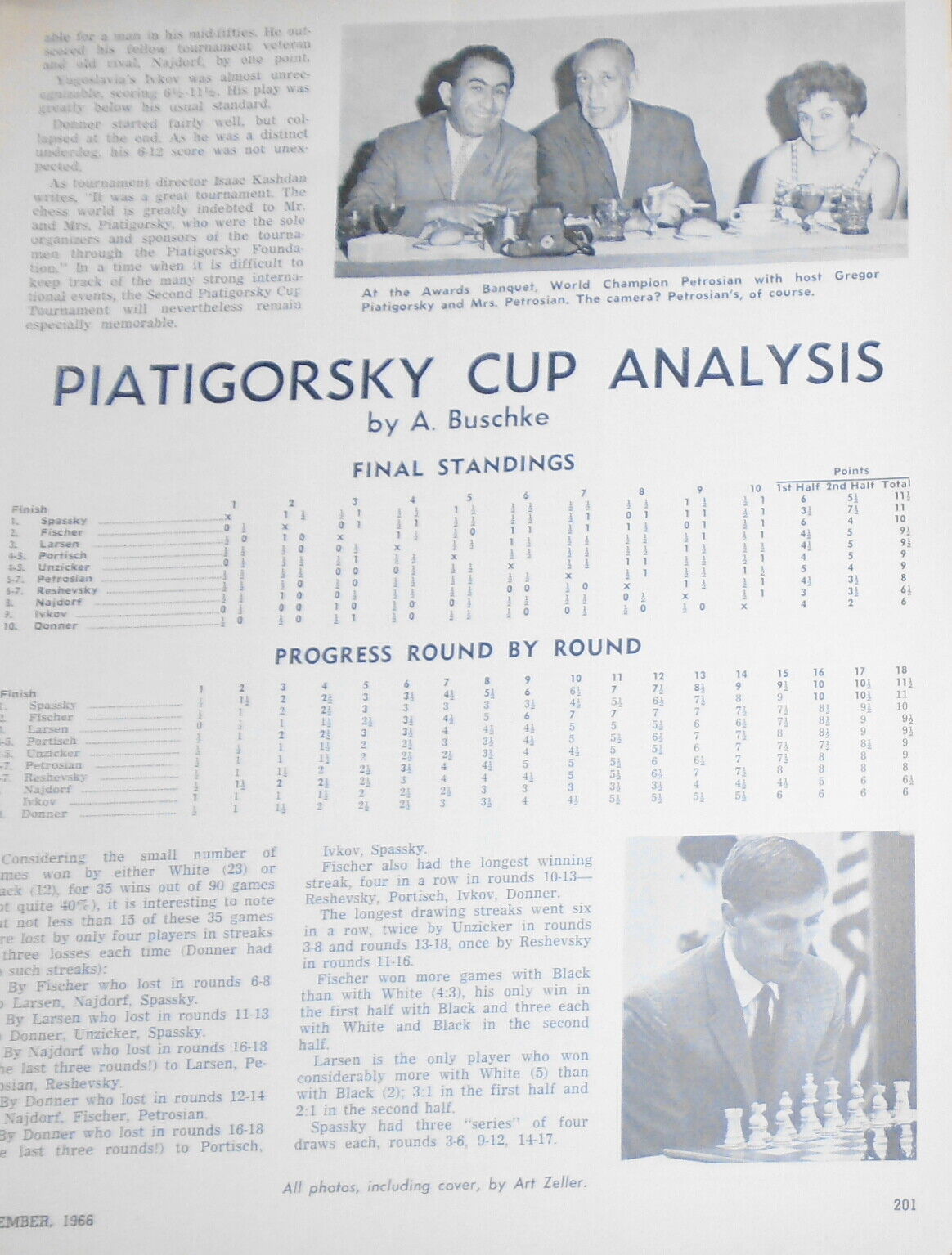 Chess Life, September 1966 -  Piatigorsky Cup: Spassky & Fischer;