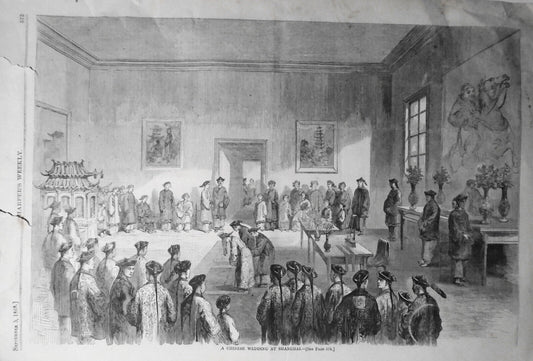 A Chinese Wedding At Shanghai. Harper's Weekly. September 5, 1868