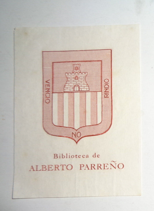 Biblioteca de Alberto Parrenno - Ex Libris Bookplate - Vencio No Rindio