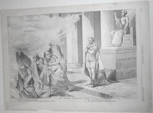 "Ides Febrvarii MDCCCLXVIII," cartoon, Harper's Weekly, February 22, 1868