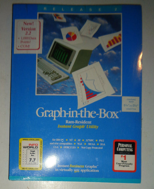 Graph-in-the-box : release 2.2, New England Software Inc. 1987 BRAND NEW, SEALED