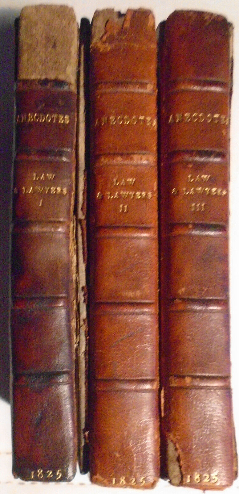 [Law] 1825 Westminster Hall or professional relics & anecdotes of the bar; 3 vol