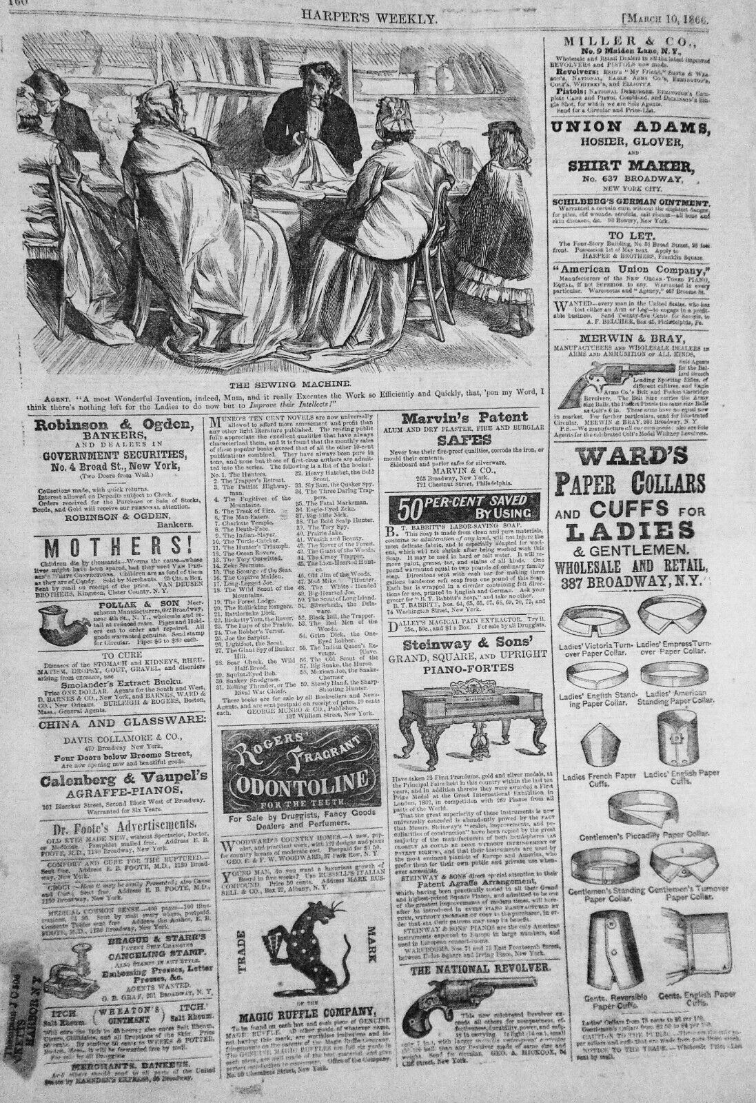 Harper's Weekly March 10, 1866 -  Fireworks for Washington's birthday; Oil fires