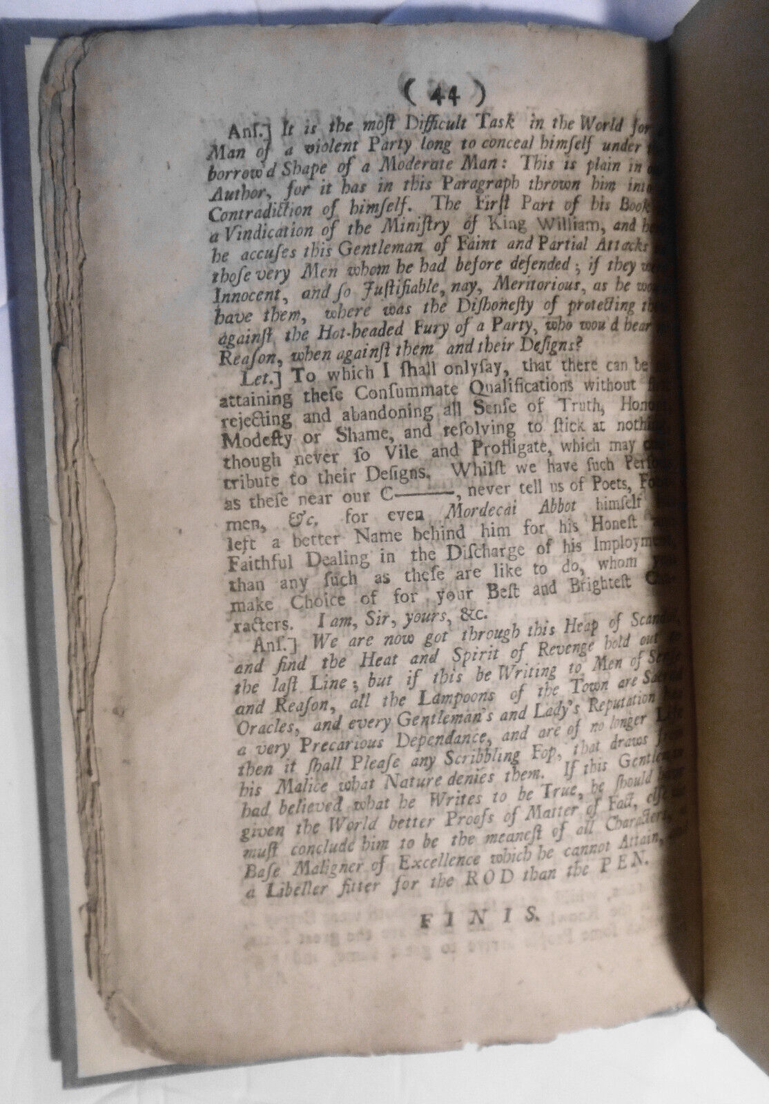 1706 Letter to Author of the Memorial of the State of England, Answer'd. 1st ed.