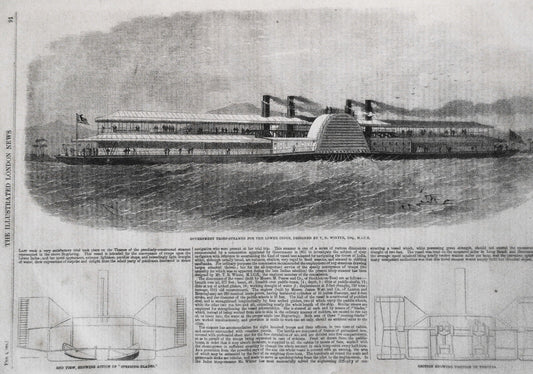 Government Troop-Steamer for the Lower Indus -- 1861 - Illustrated London News