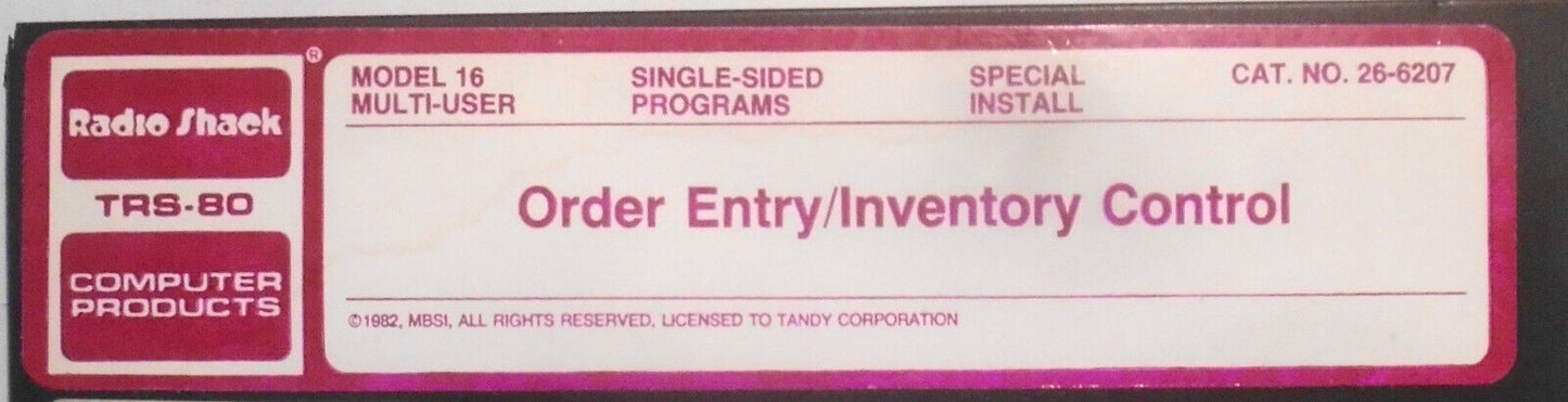 1982 TRS-80 Model 16 Order Entry/Inventory Control Xenix Multi-User & TRSDOS-16