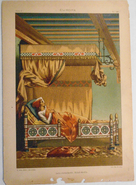 Europa: Sala dormitorio -  ca 1890, by J Aleu, Barcelona
