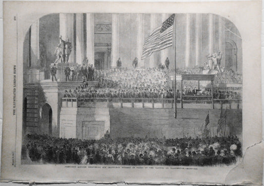 President Lincoln Delivering His Inaugural Address in Front of the Capitol, 1861