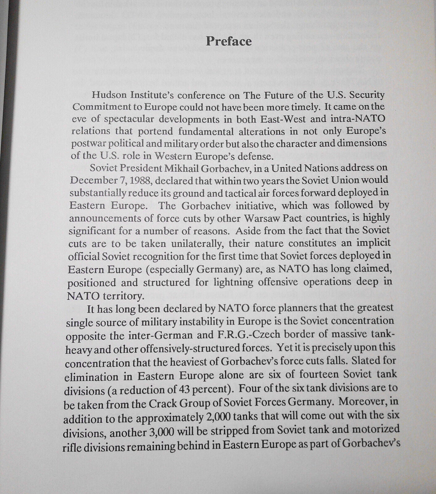 The Future of the U.S. military commitment to Europe, by Jeffrey Record.