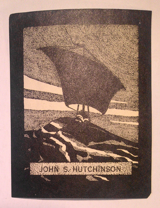 John S. Hutchinson - Ex Libris Bookplate - 1920s