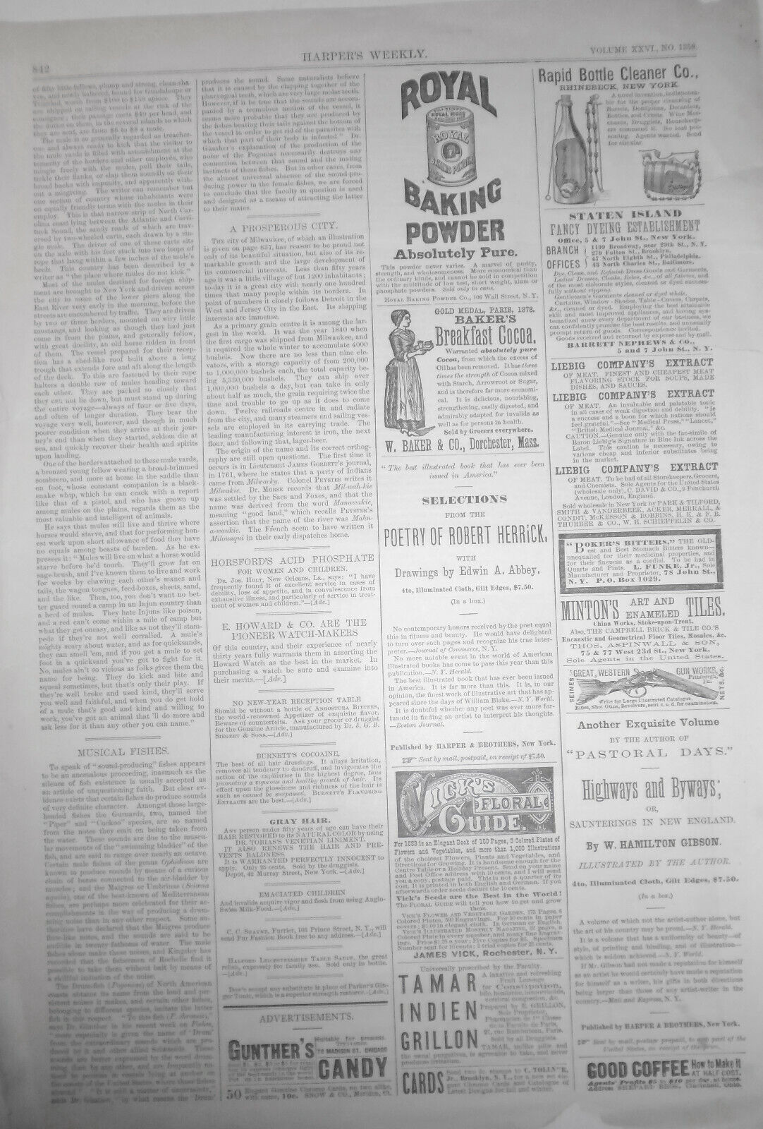 The Menhaden Fishery / Our Japanese Visitors -  Harper's Weekly 1882