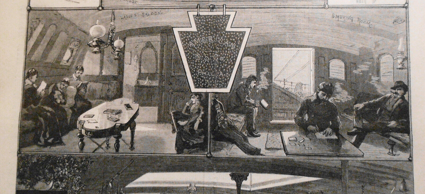 The American Line of European Steamers - on Board the "Indiana." Harper's W 1880
