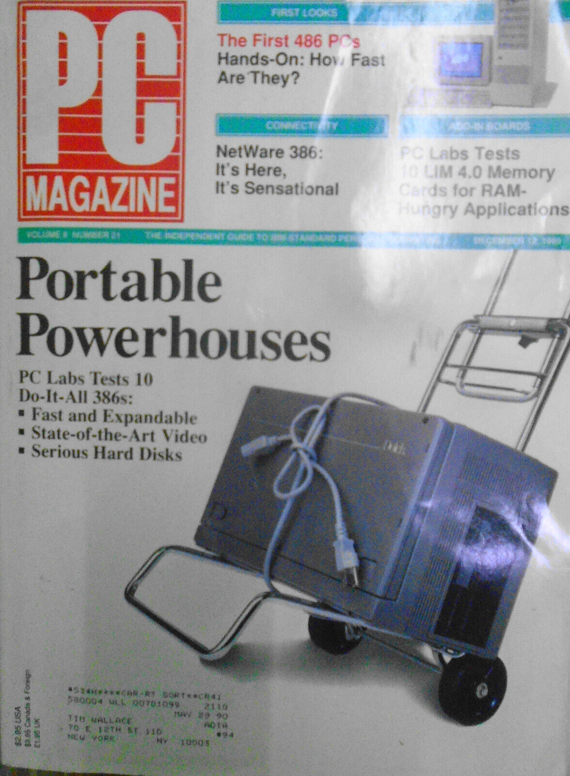 PC Magazine - 6 issues lot, 1989 - Laptops, Presentation Graphics, LANs, 386s