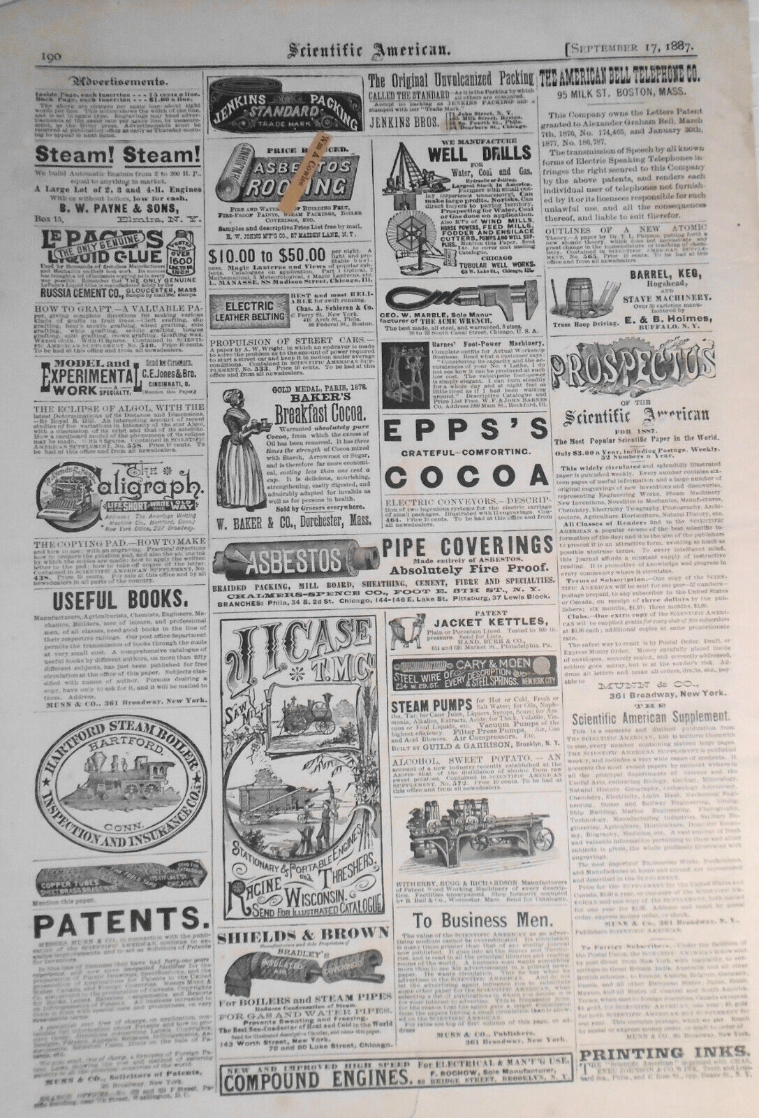Scientific American, Sept. 17, 1887 - Thomas Edison's New Lab; Chicago War Ship