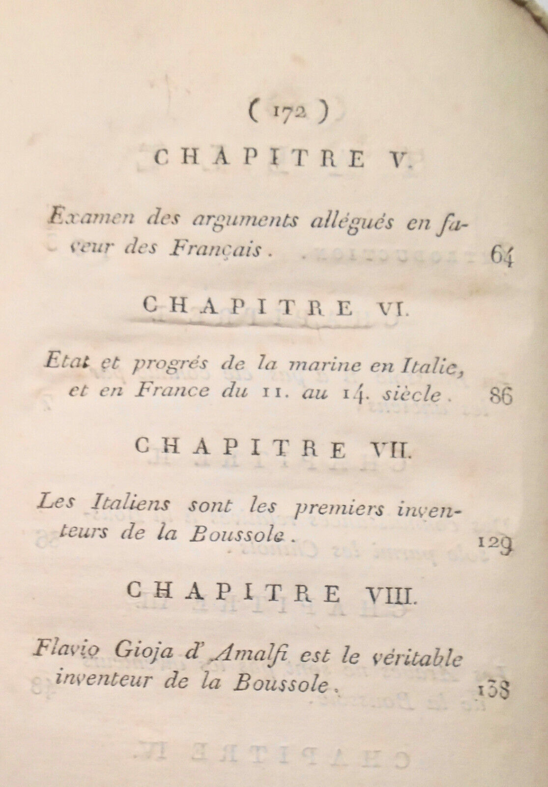 1808 [Compasses] De l'Invention de la boussole nautique, by Flaminius Venanson.