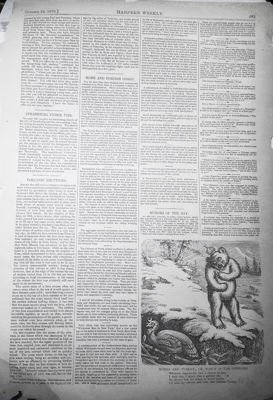 [African American] Bear Hunt in a Southern Cane-Brake, by A. R. Waud. H.W., 1870