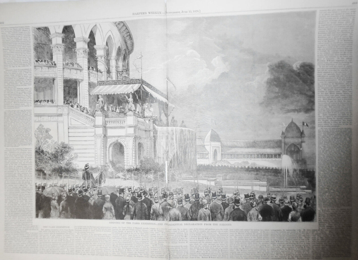 Opening Of The Paris Exhibition & Prince Bismarck - Harper's Weekly, June 1878
