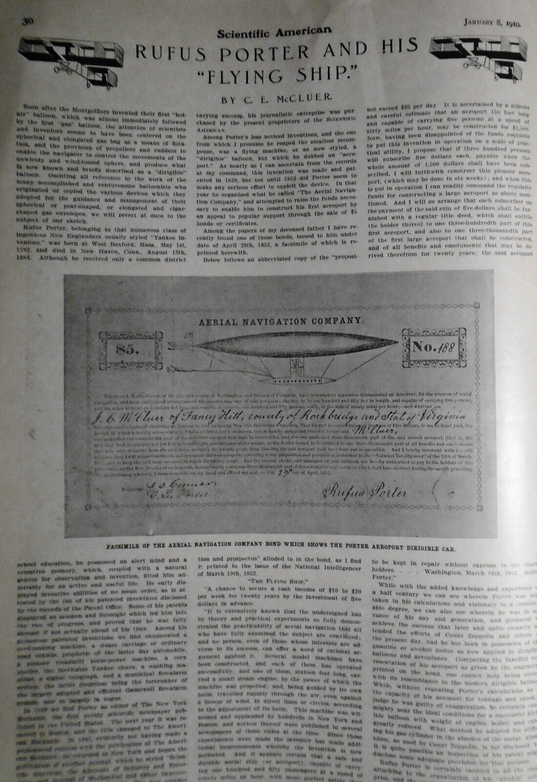 Scientific American January 8, 1910 - Complete Original Issue.