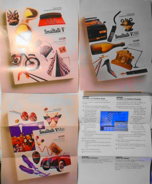Smalltalk V by Digitalk, Inc. - 4 original promo flyers, [1988]