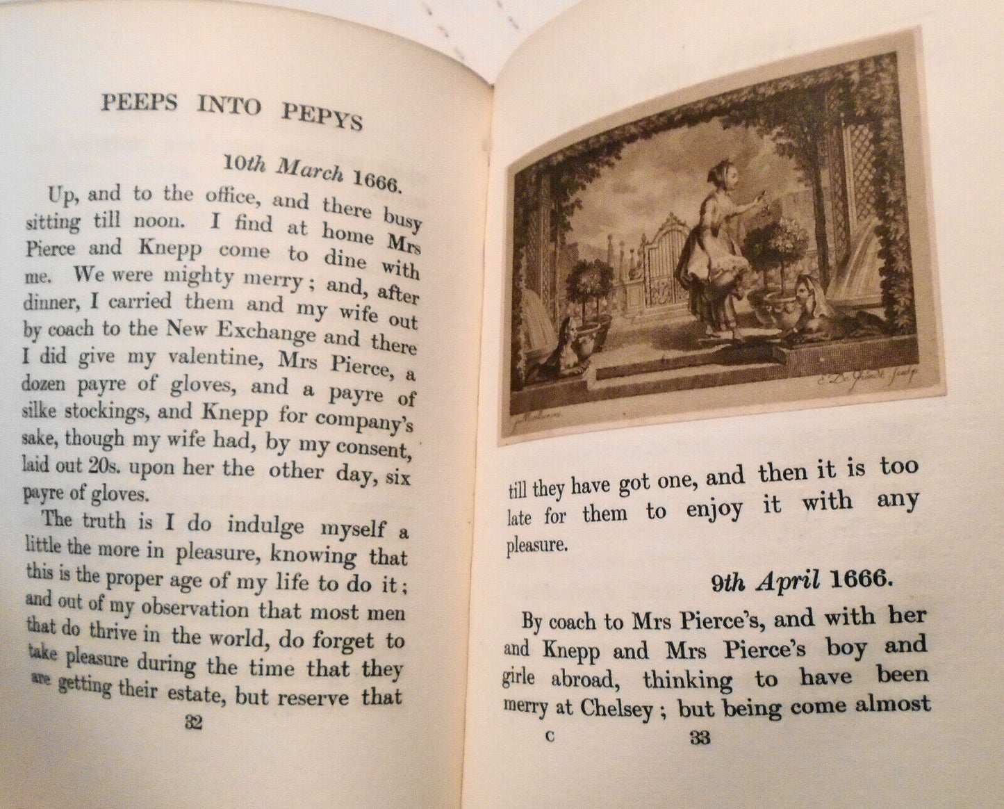 Peeps into Pepys, by Samuel Pepys. 1913 - with 6 tipped-in duo-tone engravings