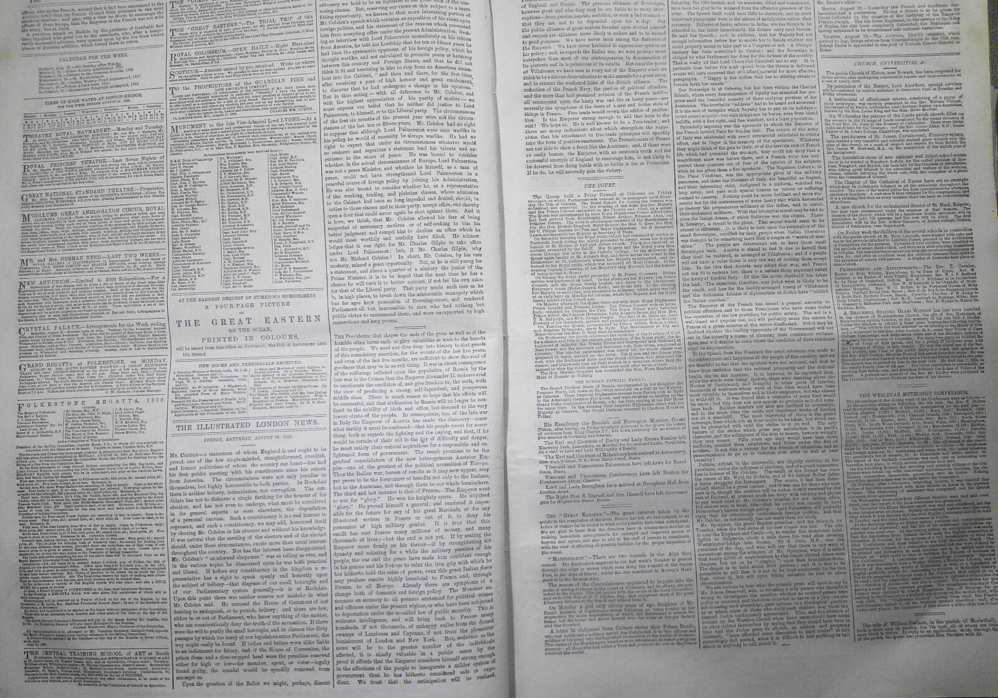 The Illustrated London News, August 20, 1859 - Paris fetes; Great Eastern saloon