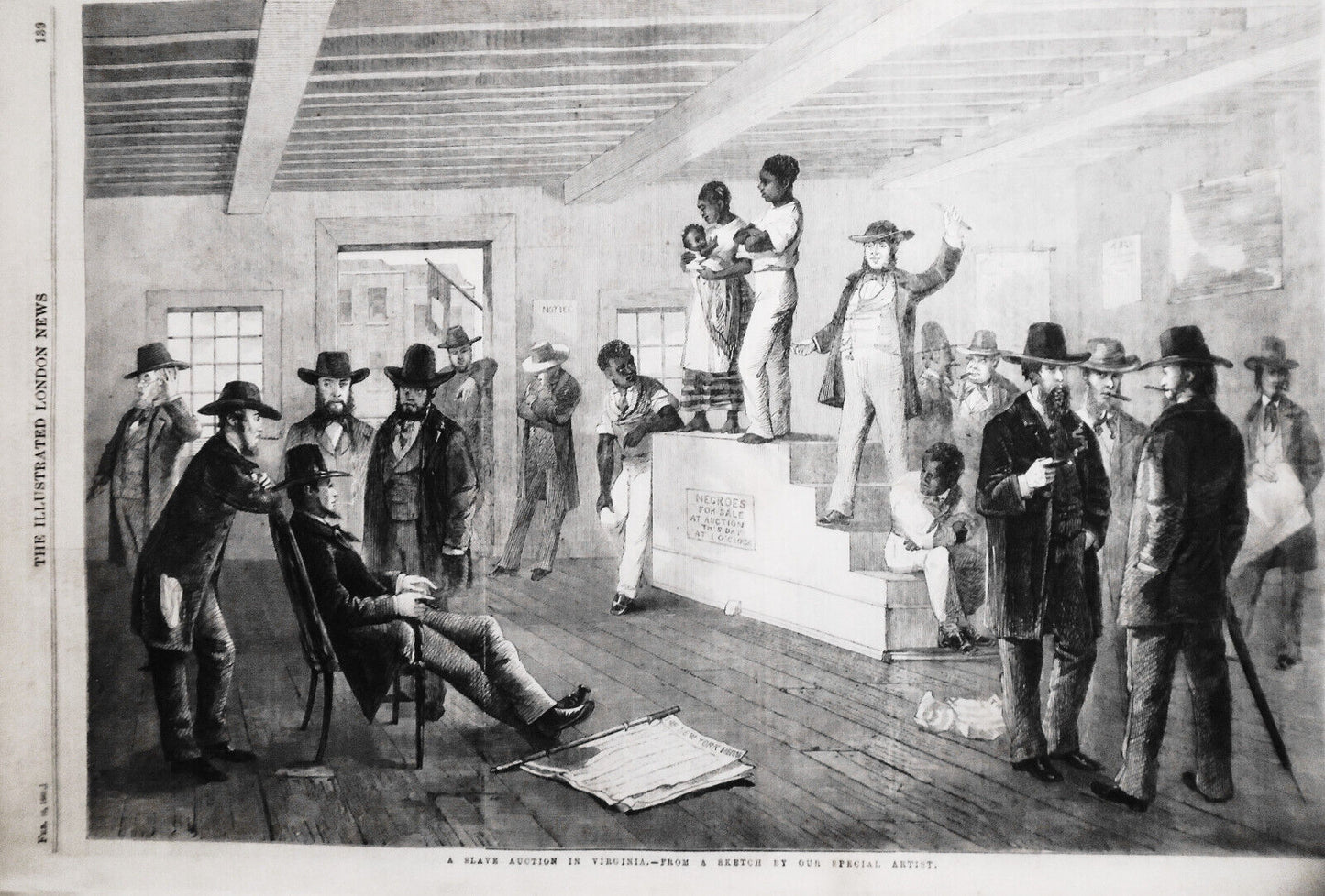 Slave Auctions in Richmond Virginia - Illustrated London News 2/16/1861 Complete