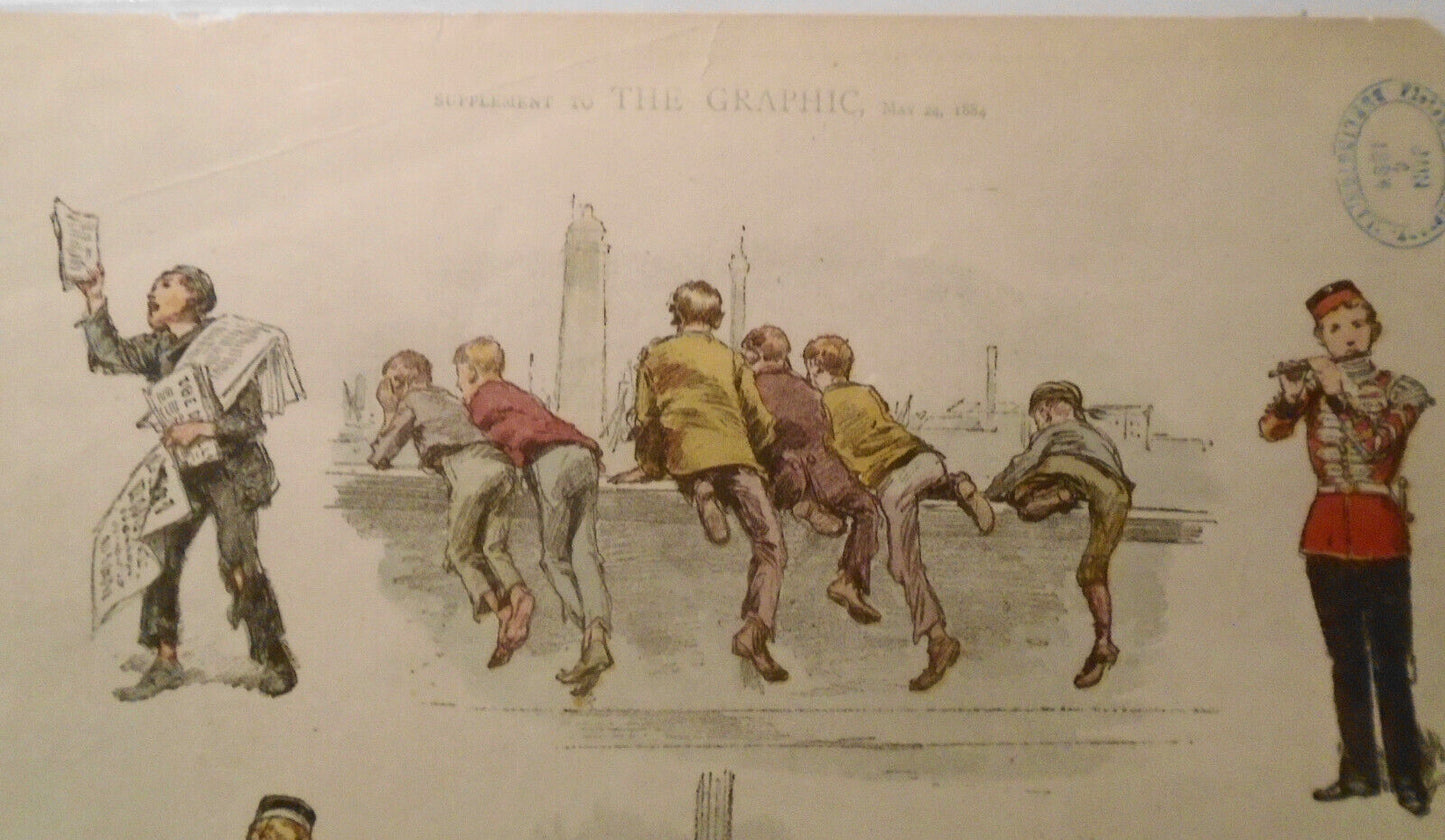 Juvenile London, I. - East - original color print from The Graphic May 24, 1884