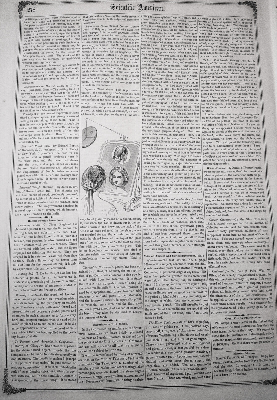 Scientific American, May 10, 1856. Improvements: Mariner's compass; fountain pen